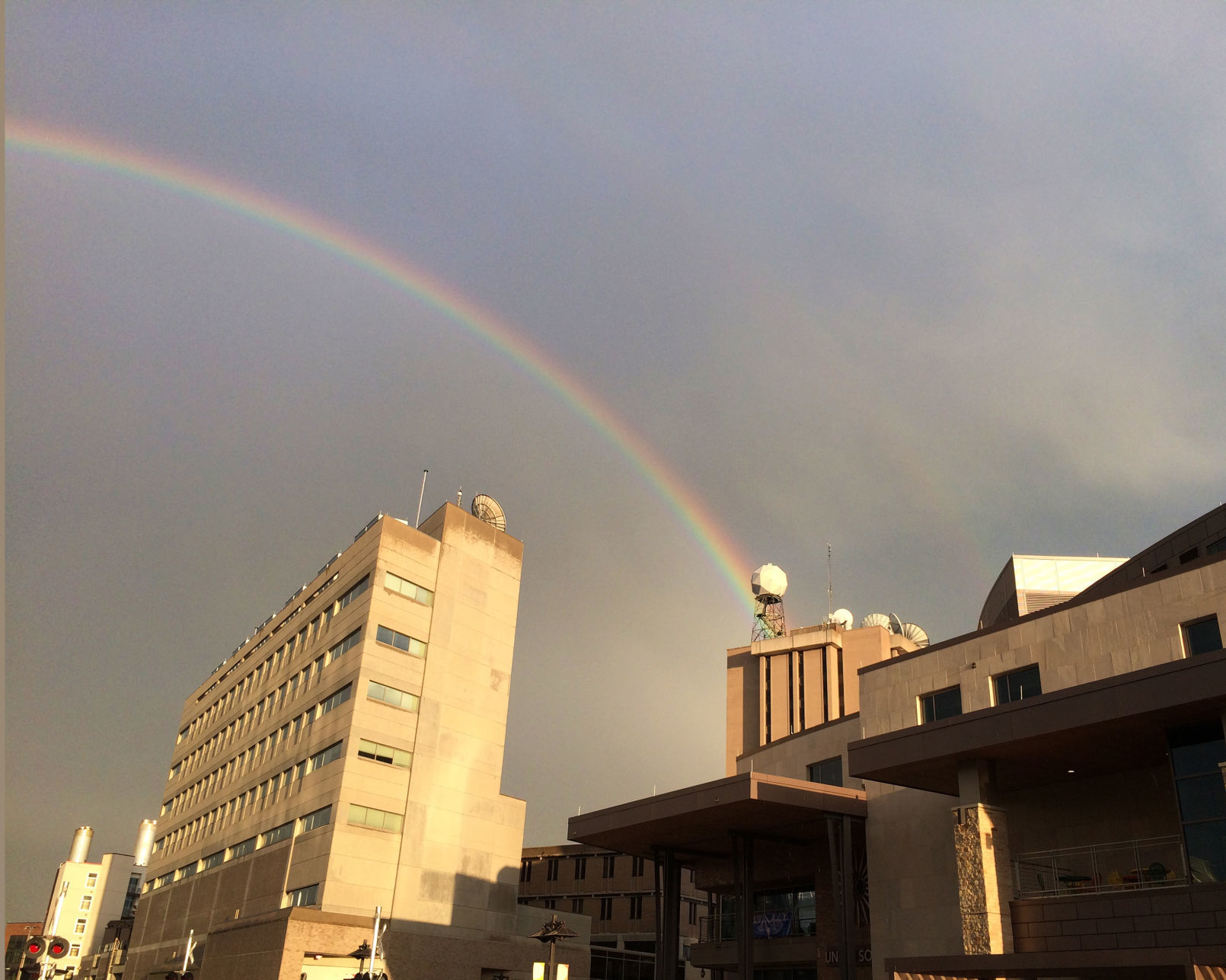 Rainbow behind the AOS building